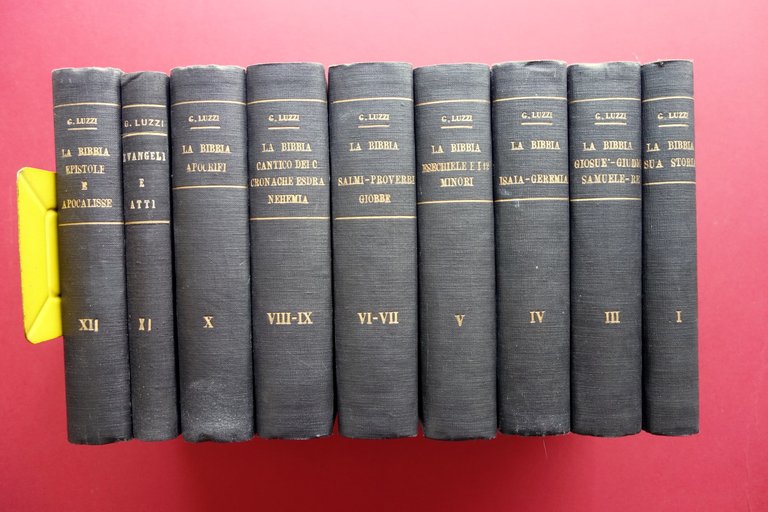 La Bibbia Antico Nuovo Testamento Luzzi Fides et Amor Firenze Anni '30 11 Voll.