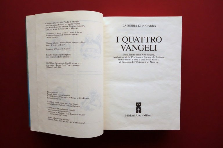 La Bibbia di Navarra i Quattro Vangeli Edizioni Ares Milano …