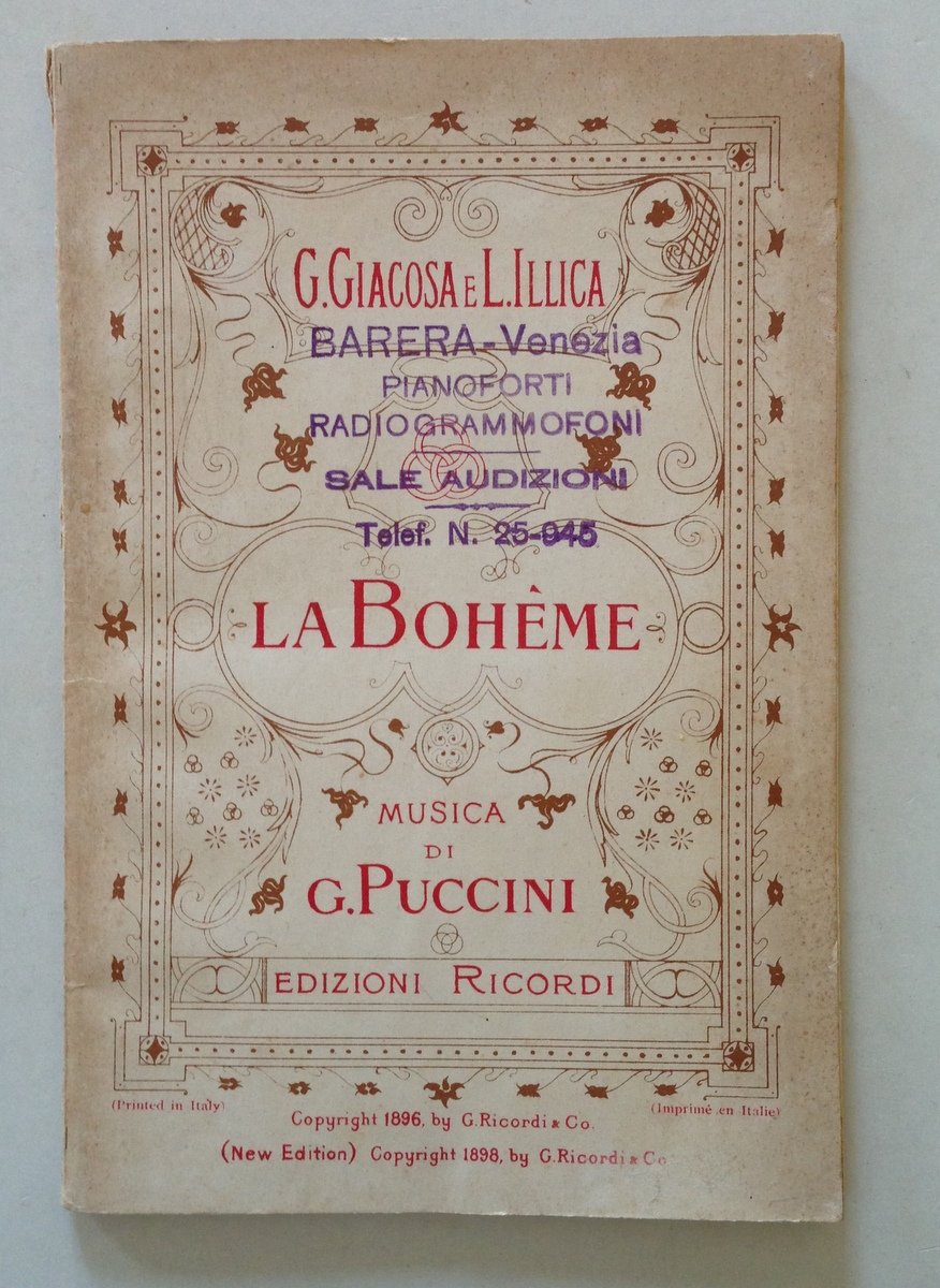 La BohËme Quattro Quadri di Giuseppe Giacosa e Luigi Illica …