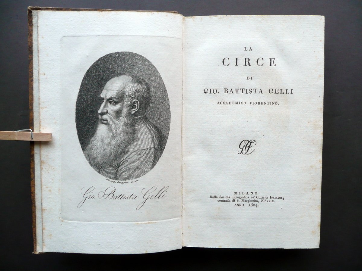La Circe di Giovanni Battista Gelli Classici Italiani Milano 1804 …
