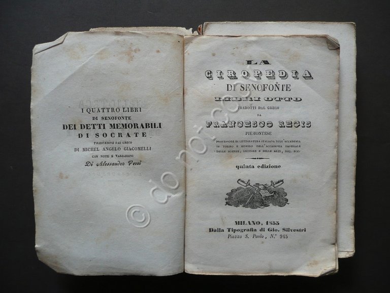 La Ciropedia di Senofonte Libri Otto Regis Tip. Silvestri Milano …