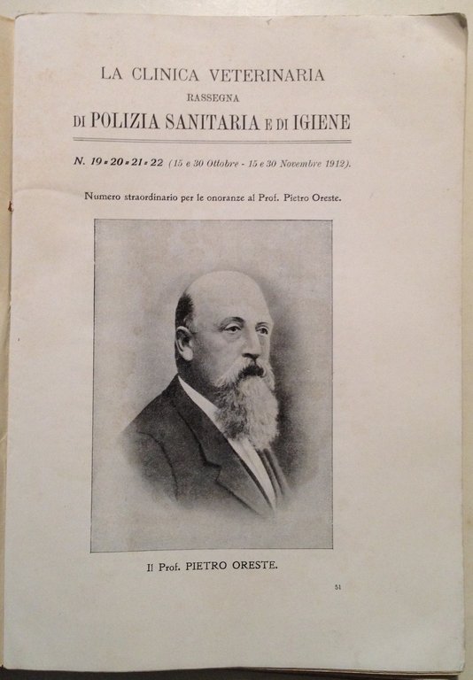 La Clinica Veterinaria Numero Straordinario Onoranze Prof Pietro Oreste 1912 | Immagine Gallery 2