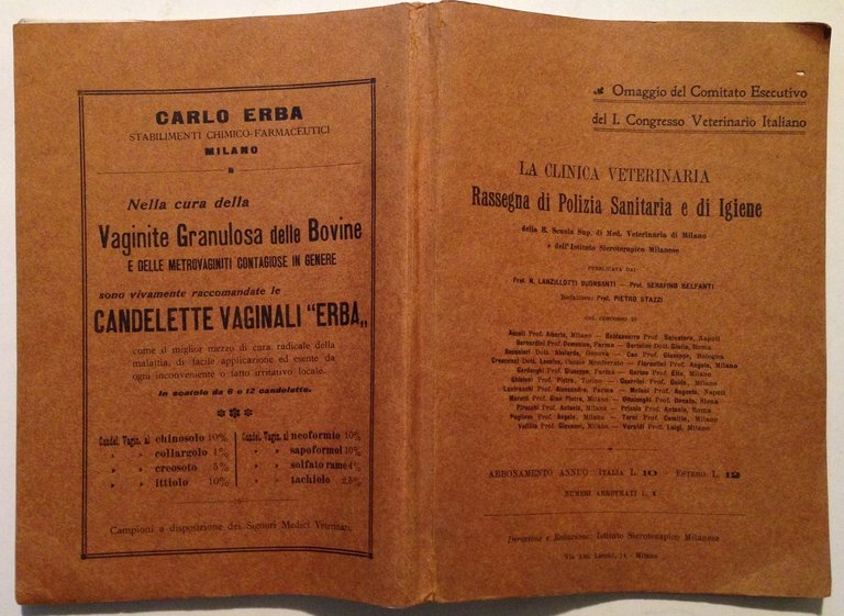 La Clinica Veterinaria Numero Straordinario Onoranze Prof Pietro Oreste 1912 | Immagine Gallery 3