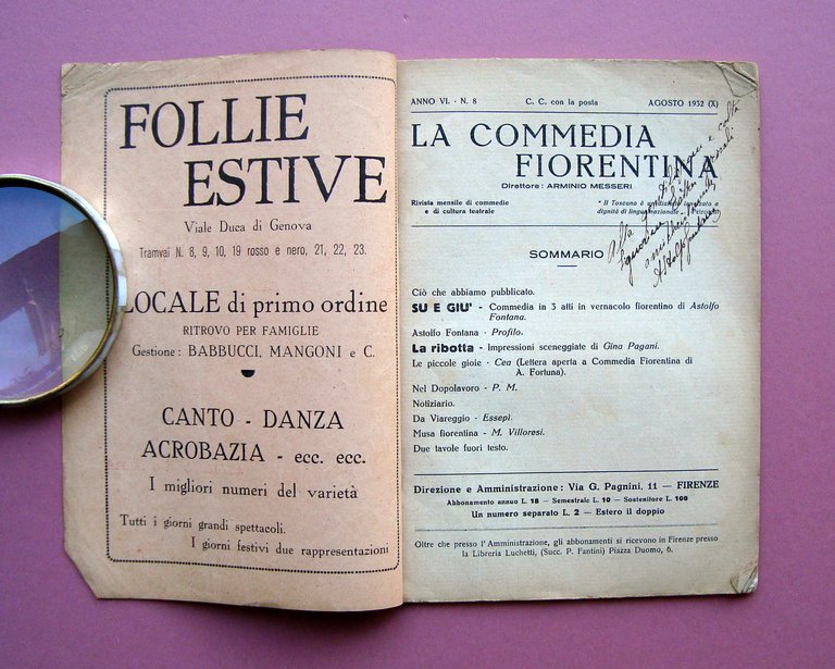 La Commedia Fiorentina N 8 Agosto 1932 Su e Gi˘ … | Immagine Gallery 2