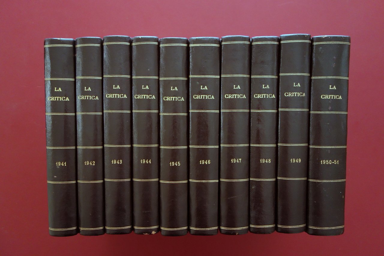 La Critica Quaderni della Critica Benedetto Croce 1941-1951 10 Volumi … | Immagine principale