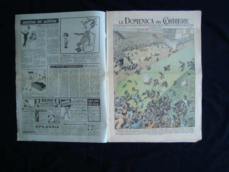 La Domenica del Corriere N 47 1955 Calcio rissa Vomero …