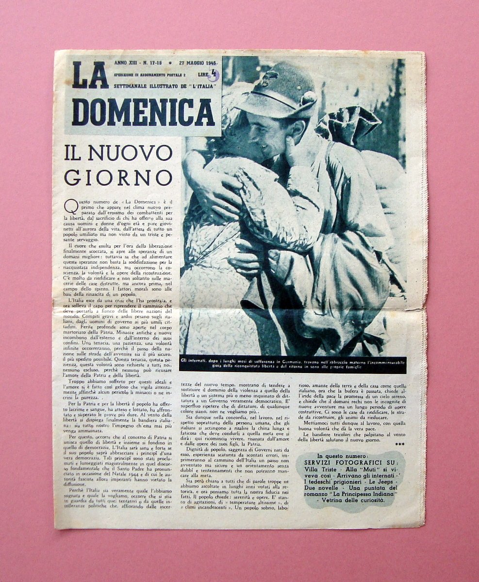 La Domenica settimanale de L'Italia 27 Maggio 1945 Villa Trieste …