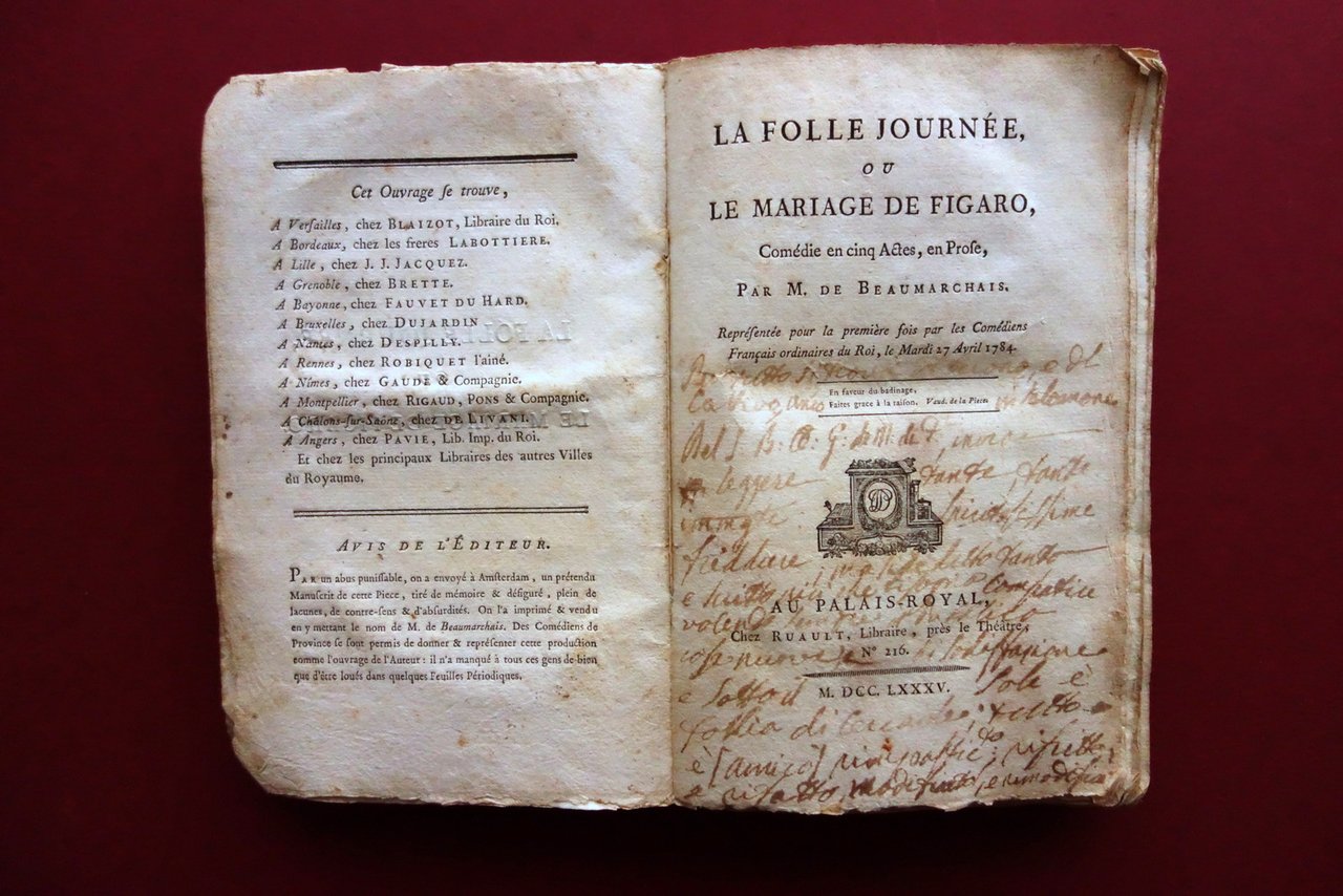 La Folle Journee ou le Mariage de Figaro M. De …