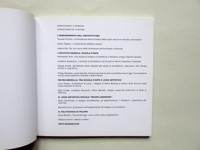 La Formazione dell'Architetto Piacenza AA. VV. GM Editore 2012 Ottimo