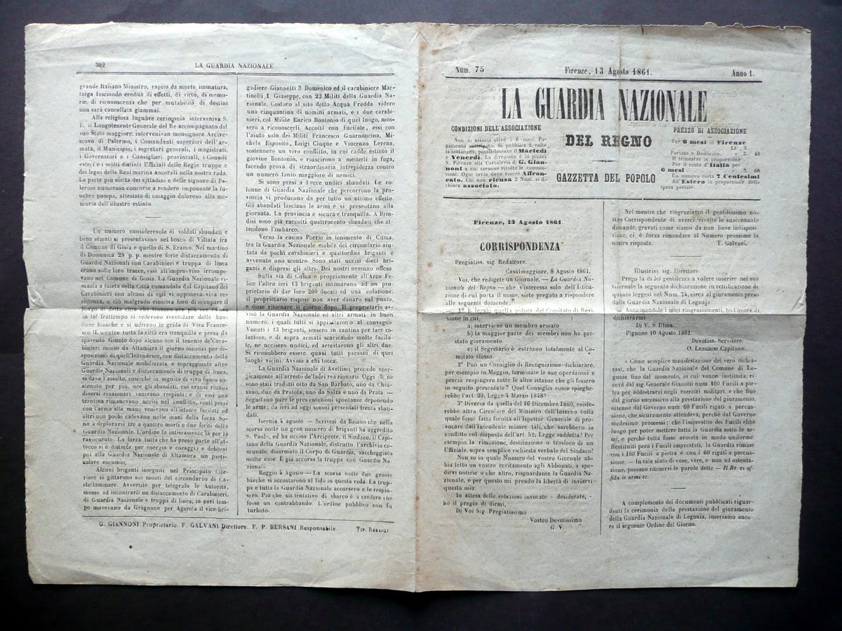 La Guardia Nazionale del Regno Gazzetta del Popolo Anno 1 … | Immagine principale