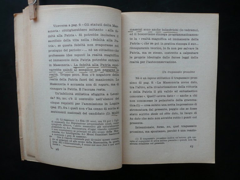 La Massoneria d'Oggi Attilio Ostuzzi Pia Societ‡ San Paolo 1941 …