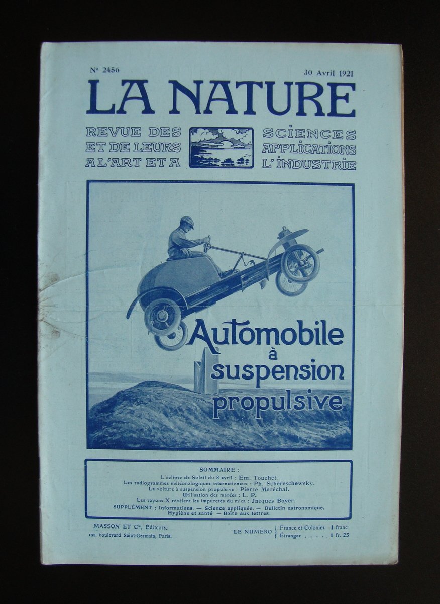 La Nature rivista francese N. 2456 30 Av 1921 L'Automobile …