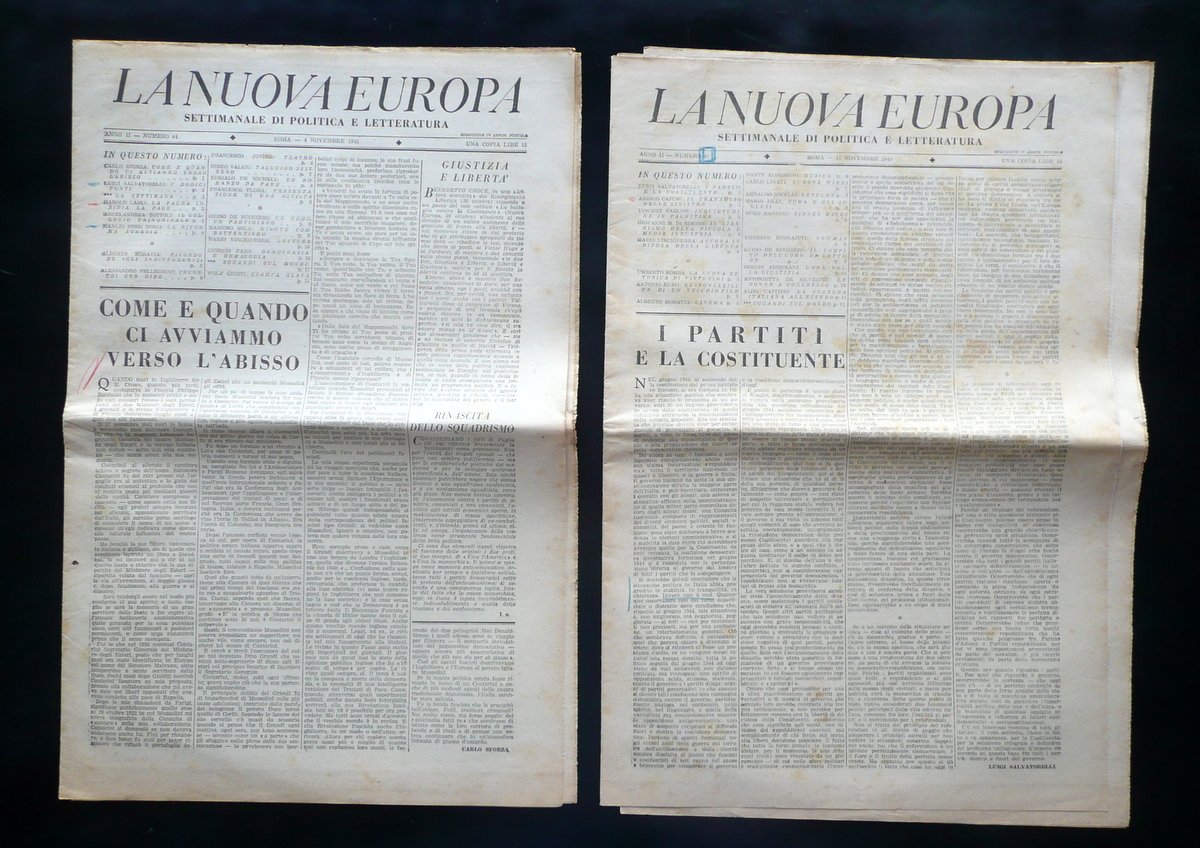 La Nuova Europa Settimanale Anno II Num. 44-45 Roma 1945 … | Immagine principale