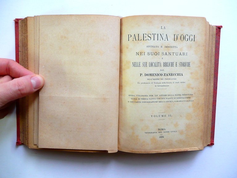 La Palestina d'Oggi Domenico Zanecchia Genio Civile Roma 1896 2 …