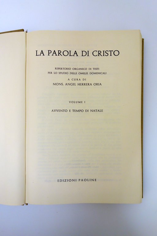 La Parola di Cristo Angel Herrera Oria Edizioni Paoline 1962 …