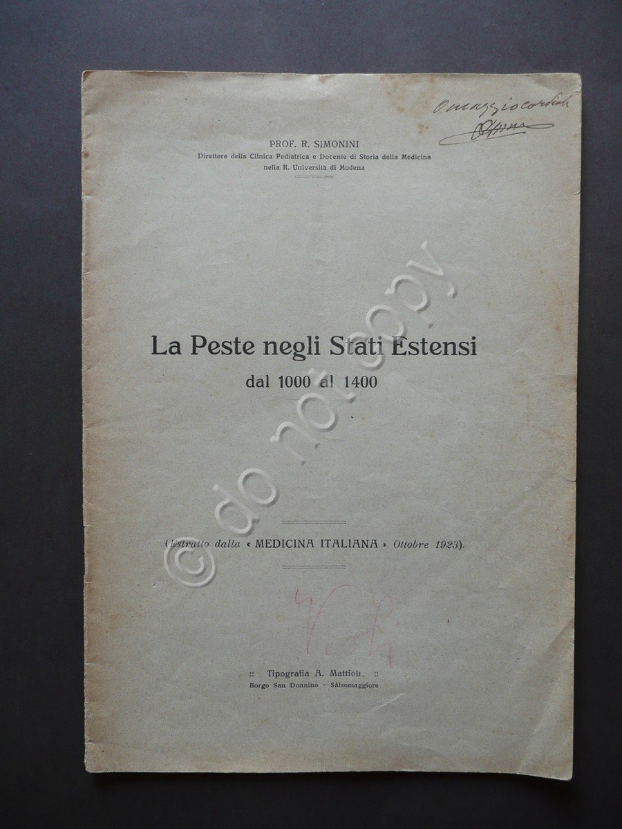 La Peste Negli Stati Estensi dal 1000 al 1400 Simonini …