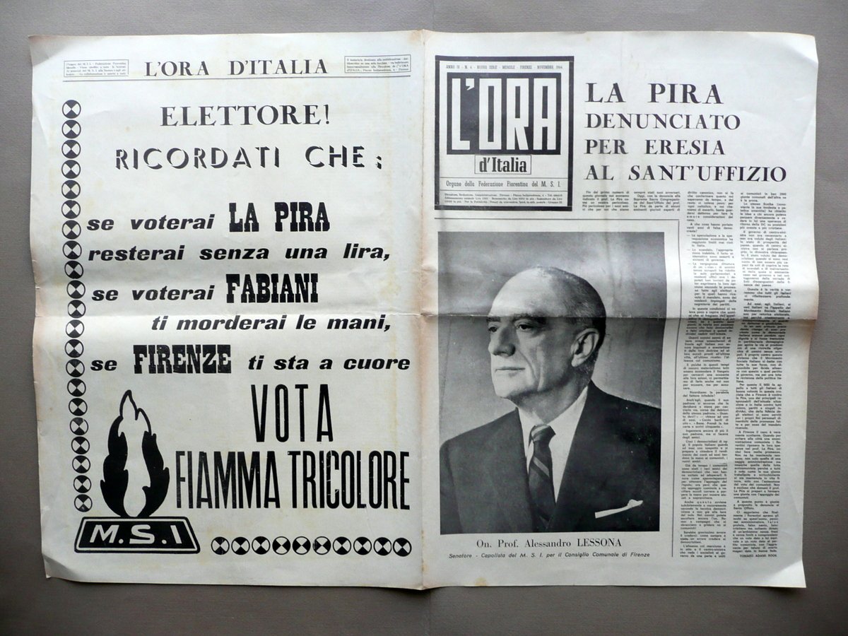 La Pira Denunciato per Eresia al Sant'Uffizio L'Ora d'Italia MSI … | Immagine principale