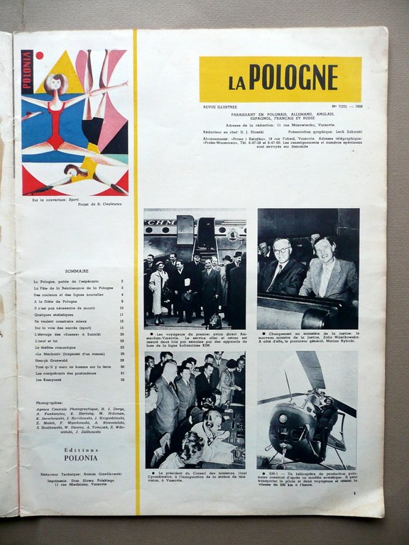 La Pologne Revue Illustree Numero 7 Varsavia 1956 Grafica Cieslewicz