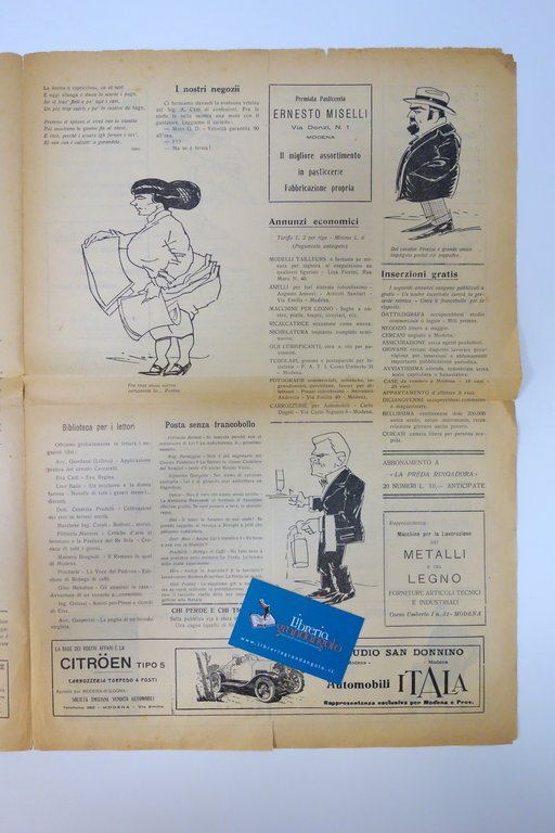 La Preda Ringadora Giornale Modena 1926 Num. Unico Pubblicità Auto …
