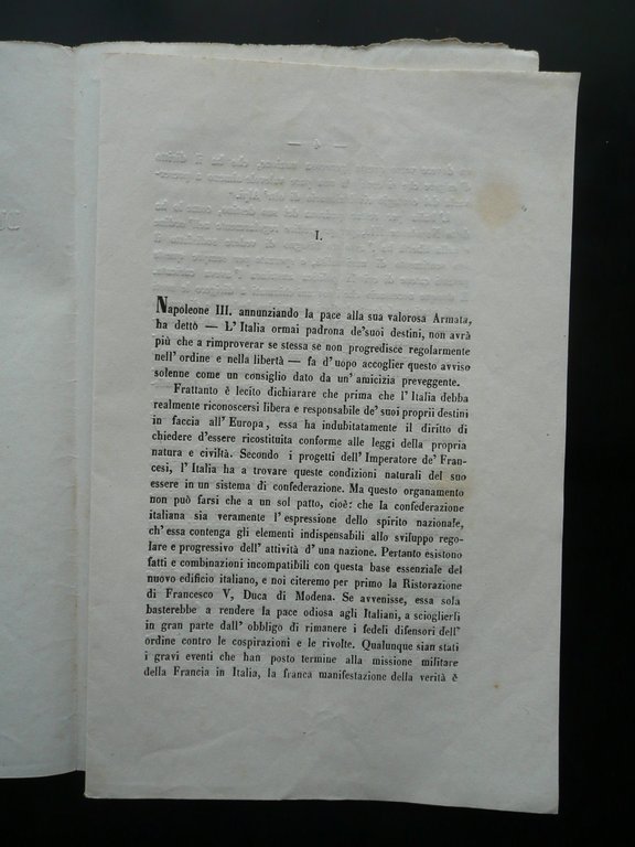 La Ristorazione del Duca di Modena Francesco V La Tranquillit‡ …