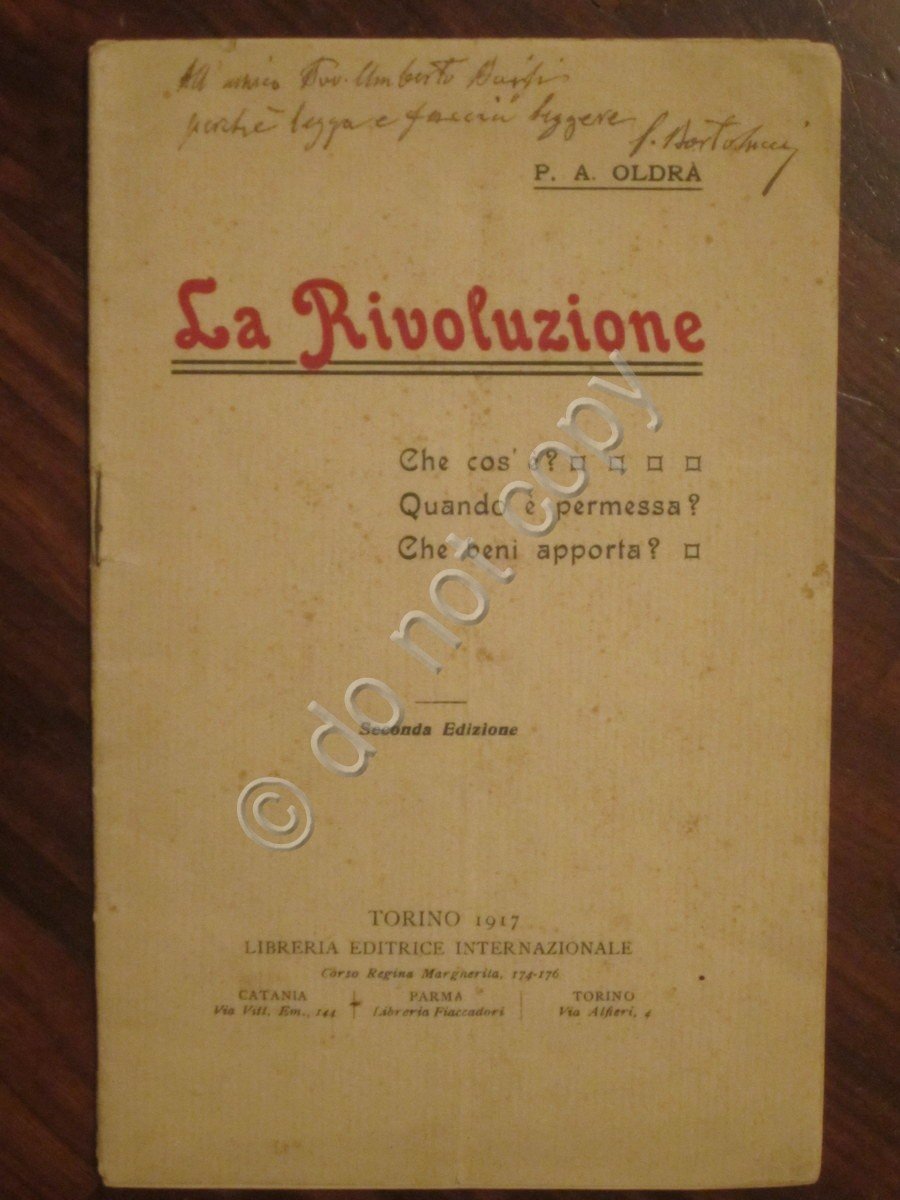 La Rivoluzione Antonio Oldr‡ '17 Antisocialismo Conservatorismo Cattolico Pio IX