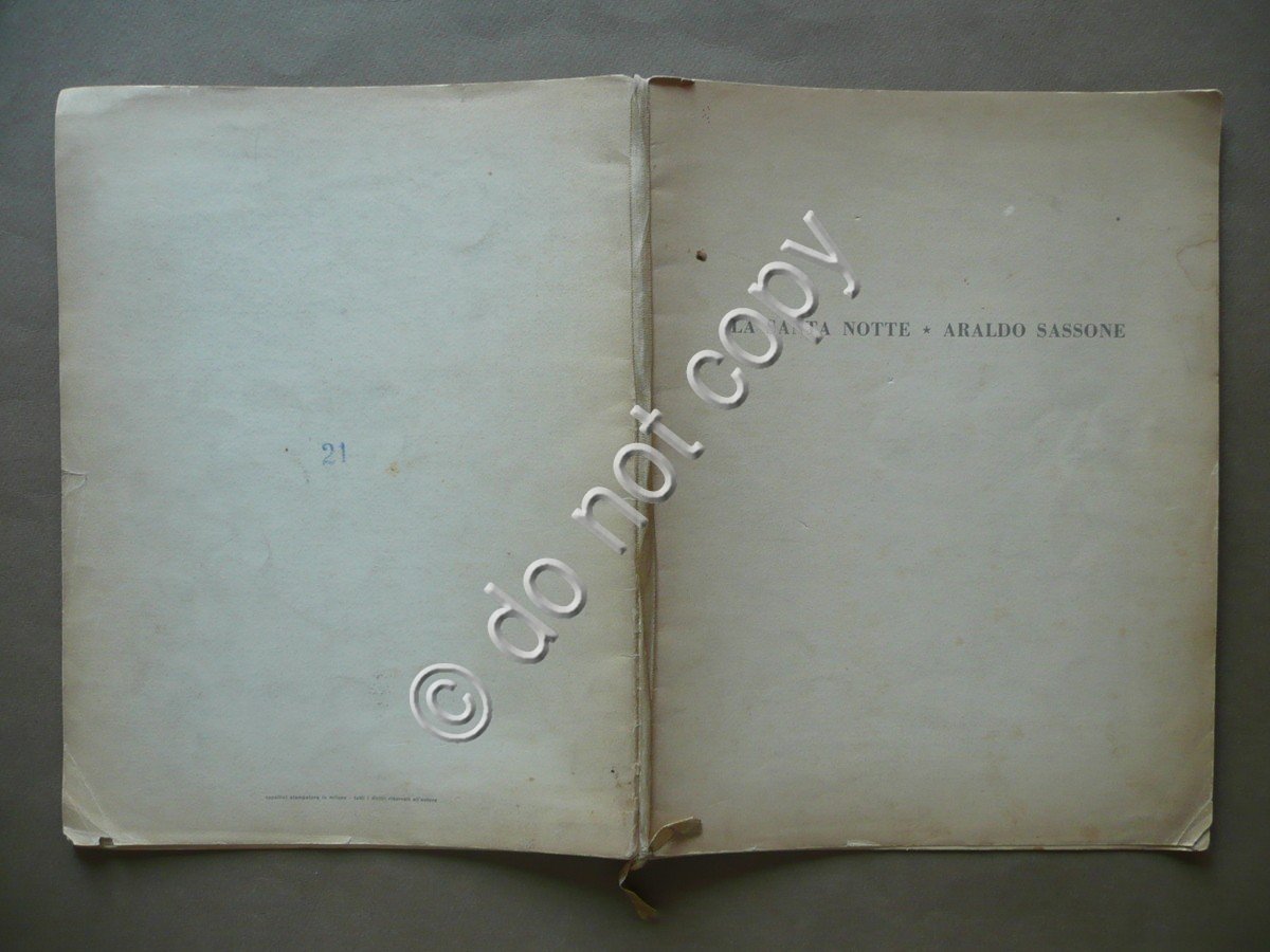 La Santa Notte Araldo Sassone Capellini Stampatore Milano Poesia Tavole …
