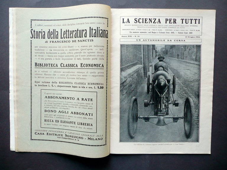 La Scienza per Tutti Anno XXI Numero 12 15/6/1914 Monografico …