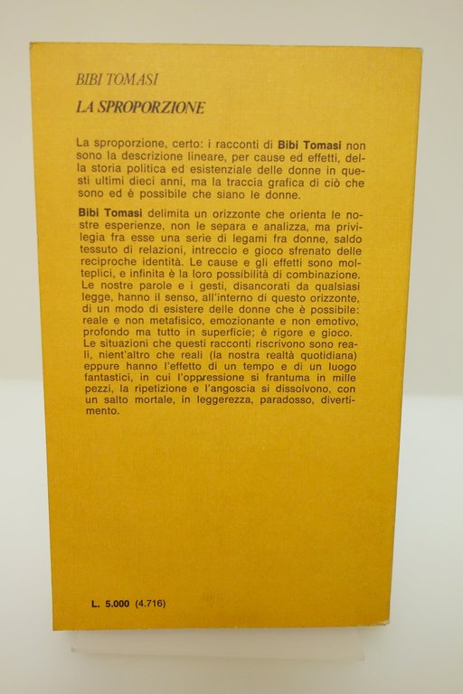 LA SPROPOZIONE BIBI TOMASI LA TARTARUGA EDIZIONI 1980