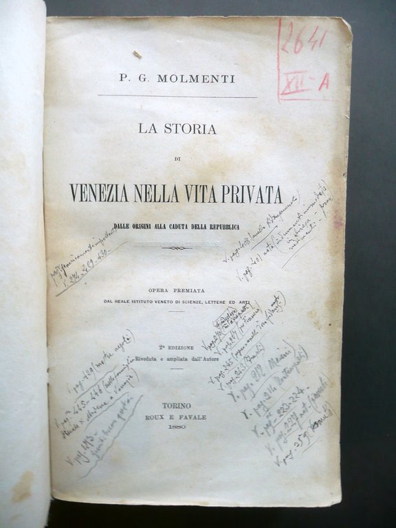 La Storia di Venezia nella Vita Privata P. G. Molmenti …