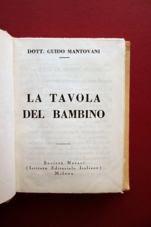 La Tavola del Bambino Dott. Guido Mantovani Societ‡ Notari Milano …