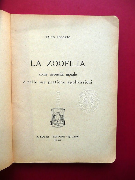 La Zoofilia Come Necessit‡ Morale Pratiche Faino Roberto A. Solmi …