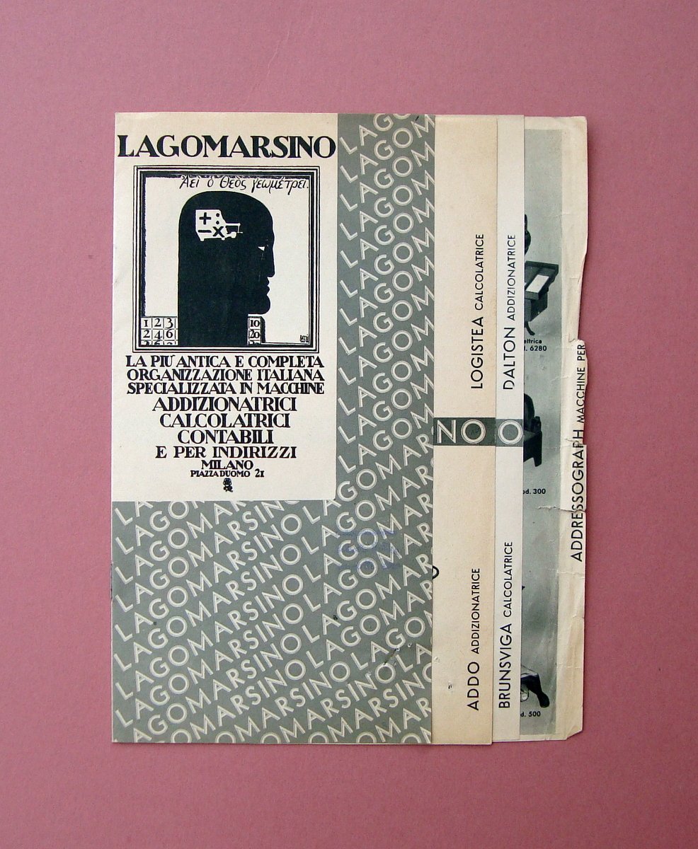 Lagomarsino Libretto Pubblic. 1933 Addizionatrici Calcolatrici Negozio in Milano