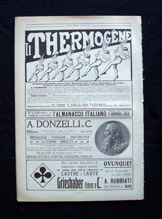 LAN Rivista Mensile Aereonavigazione Anno II N 1 Gennaio 1913 …