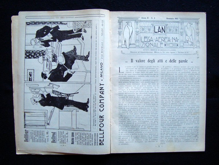 LAN Rivista Mensile Aereonavigazione Anno II N 1 Gennaio 1913 …