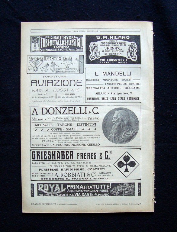 LAN Rivista Mensile Aereonavigazione Anno II N 8 31 Agosto …