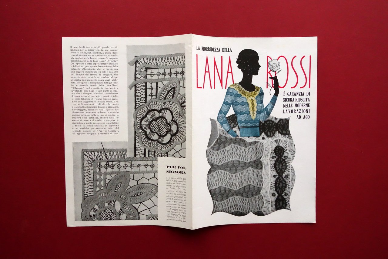 Lane Rossi Brossura Pubblicit‡ Per voi Signora Anni '30 Lavori …