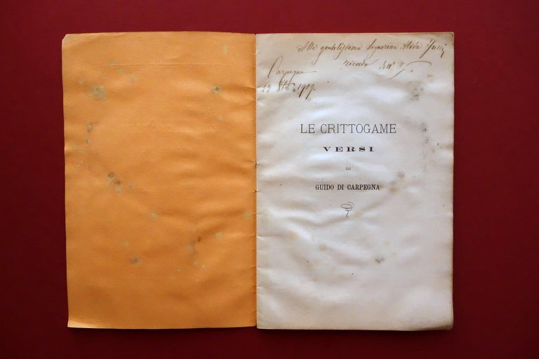 Le Crittogame Versi di Guido da Carpegna Tip. Rocchetti 1877 …