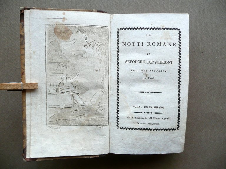 Le Notti Romane al Sepolcro degli Scipioni Verri Agrelli 1806 2 Volumi Completo