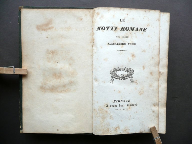 Le Notti Romane del Conte Alessandro Verri Volume Unico Firenze …