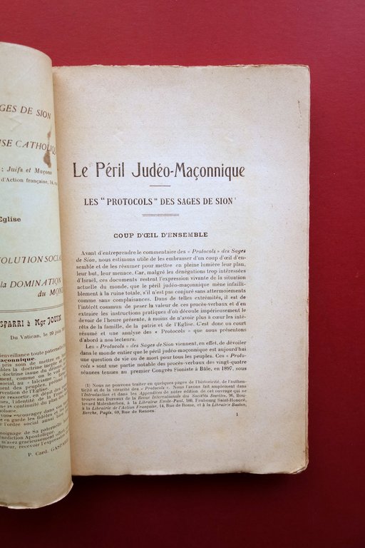 Le Peril Judeo-Maconnique II La Judeo-Maconnerie et Eglise Catholique Jouin …
