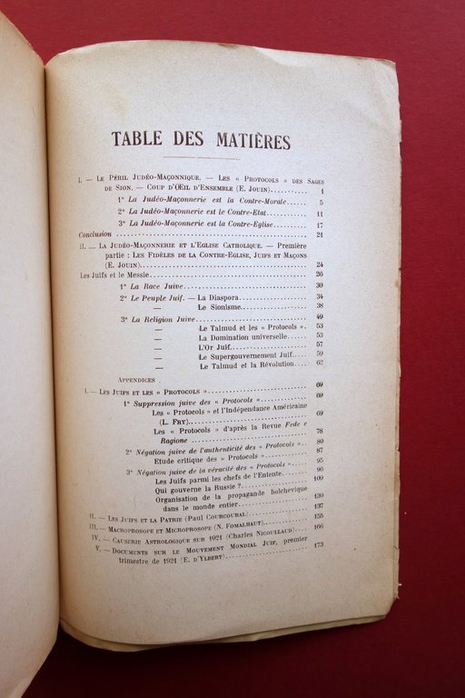 Le Peril Judeo-Maconnique II La Judeo-Maconnerie et Eglise Catholique Jouin …