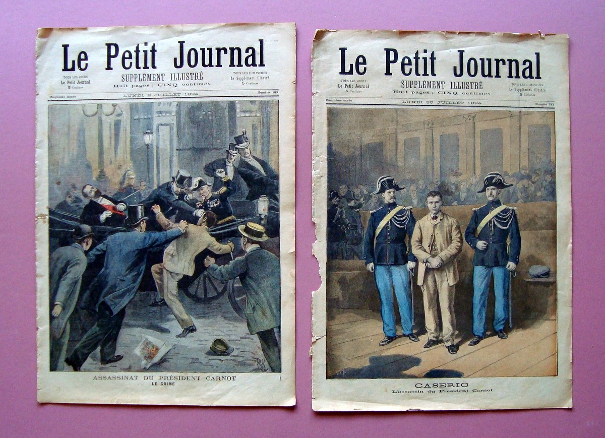 Le Petit Journal Assasinat du President Carnot Caserio Assasin Anno … | Immagine principale