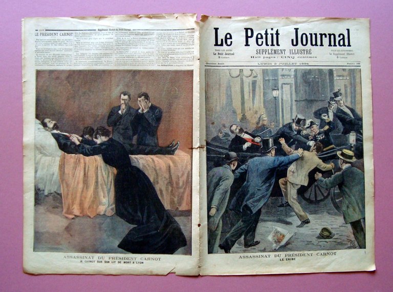 Le Petit Journal Assasinat du President Carnot Caserio Assasin Anno … | Immagine Gallery 2
