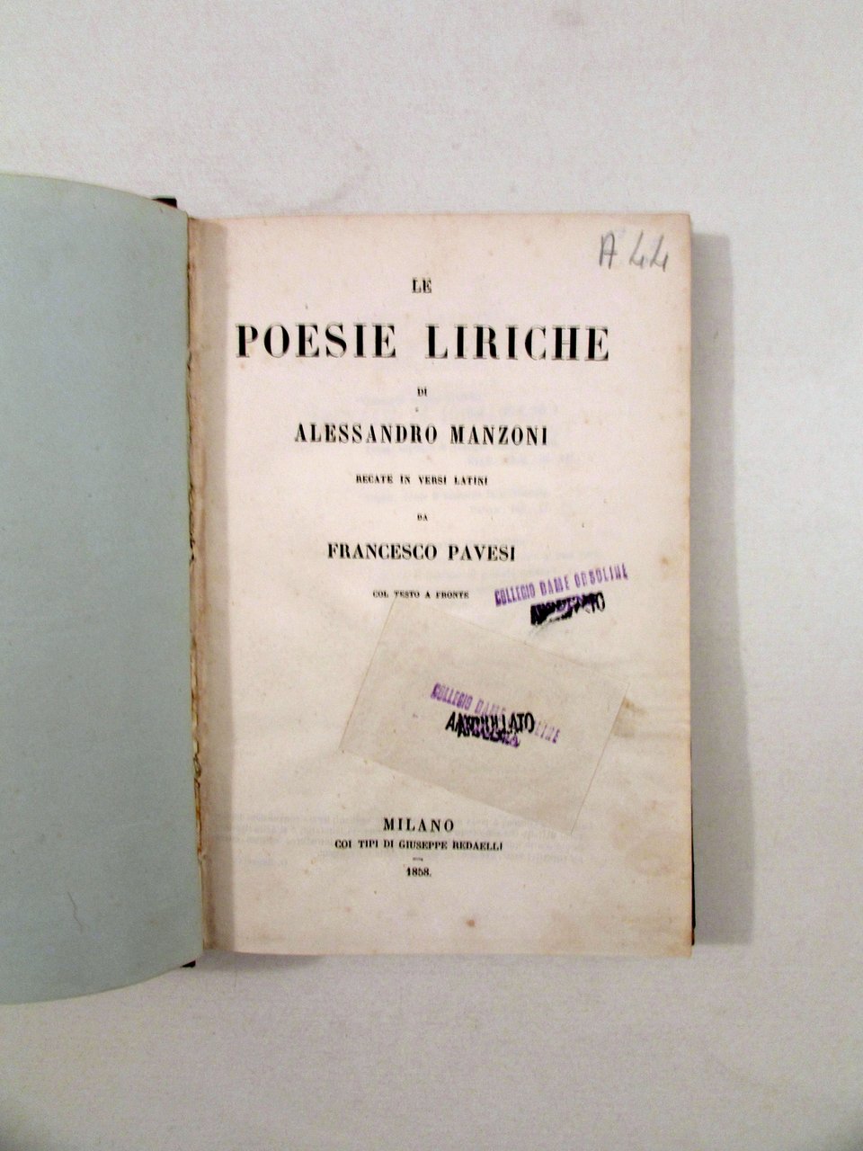 Le Poesie Liriche di A. Manzoni in Latino Descrizione Duomo …