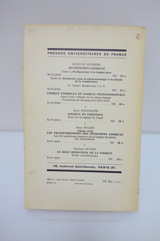 LE PROBLEME LOGIQUE DE L'INDUCTION JEAN NICOD PREFACE BERTRAND RUSSEL …