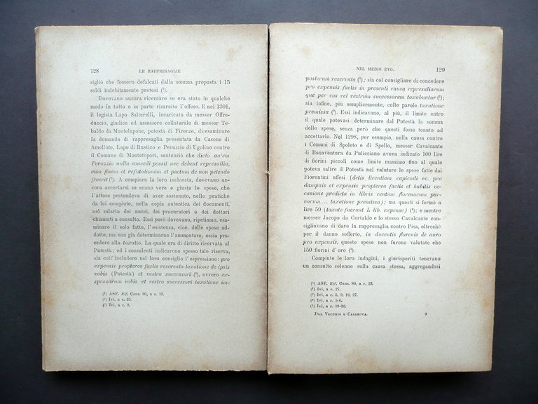 Le Rappresaglie nei Comuni Medievali Del Vecchio Casanova Zanichelli 1894