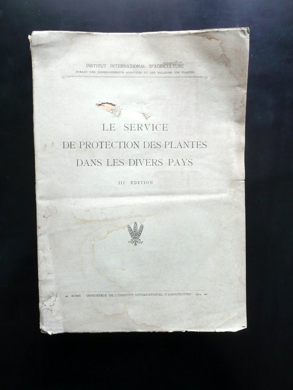 Le Service de Protection des Plantes dans les Divers Pays …
