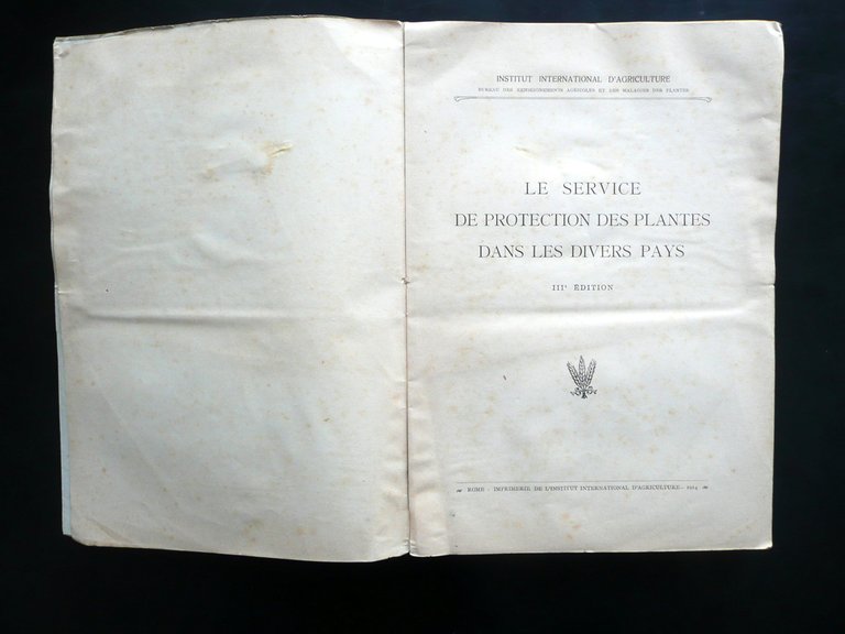 Le Service de Protection des Plantes dans les Divers Pays …