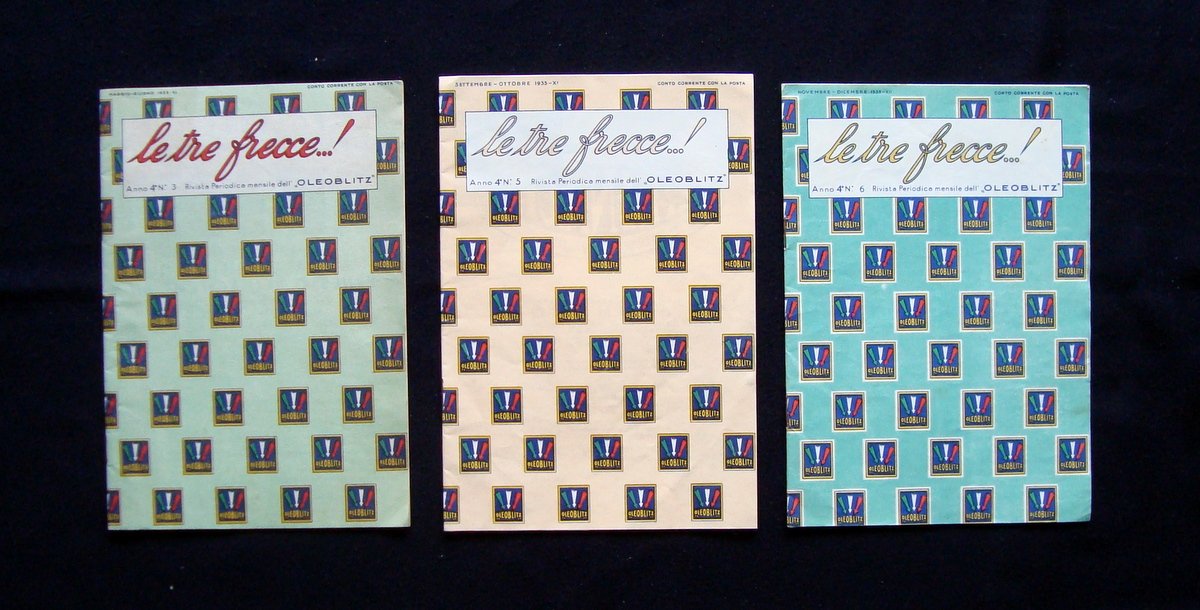 Le tre frecce tre numeri 1933 rivista mensile Oleoblitz Anno …