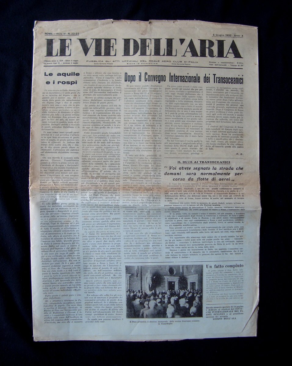 Le Vie dell'Aria Anno Iv 22 23 Numero speciale 1932 …